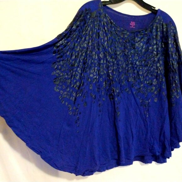 JW Statement Top Plus 2X Boho Statement Purple Jewel Tone Artwear Boho Chic Glam - Picture 4 of 7